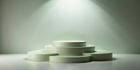 Poster - A simple green podium with a spotlight shining down on it against a light green backdrop