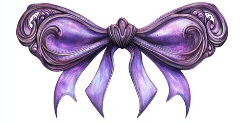 Wall Mural - Purple Watercolor Bow