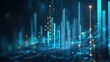 © felix_brönnimann - Data visualization, financial trends and stock market analysis with dynamic graphs and digital technology on screen for investment strategies and forecasting.