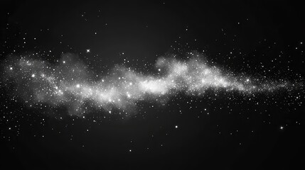 glowing light effect with many glitter particles isolated on transparent background. vector starry c