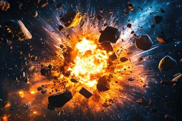 Wall Mural - Space Rock Explosion