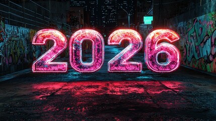 Wall Mural - glowing neon 3d graffiti text 