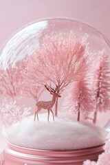 Sticker - Snow Globe with Deer and Trees