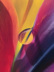 Poster - Water Droplet on Flower Petal