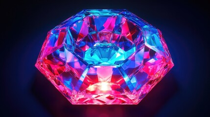 Crystal object on black surface