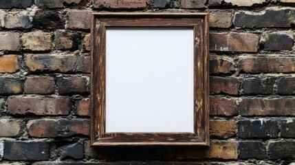 Wall Mural - Picture Frame on Brick Wall