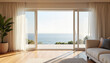 © Ekaterina - Open Window with Curtains and Ocean View in Luxury Living Room
