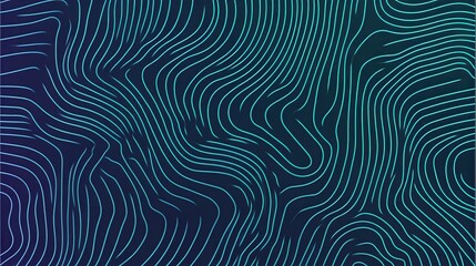 Wavy turquoise lines curving across deep blue backdrop, generating dynamic abstract pattern with fluid visual movement, suggesting contemporary digital aesthetic