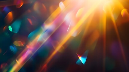 Leinwandbilder - Dazzling abstract light beams and rays creating a captivating display of vibrant iridescent colors dynamic patterns and mesmerizing visual textures  The glowing