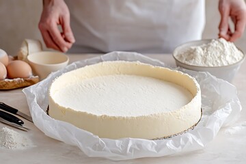 Sticker - Unbaked Creamy Cheesecake Crust Ready for Filling