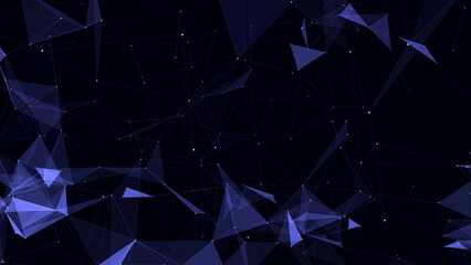 Vector business futuristic backdrop. Network connection structure cyberspace with moving particles. Big data visualization. Abstract cyber security background.
