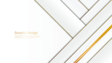 Wall Mural - modern white and gold abstract graphic design background