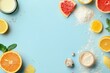 © Sandu - Citrus Fruits and Baking Ingredients on Blue Background