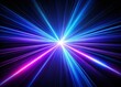 © prapatsorn - Blue and Violet Laser Beams on Black Background