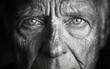 © Bussakon - Dramatic Headshot of an Elderly Man with Weathered Skin and Captivating Eyes Showing His Life s Journey