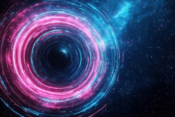 Aufkleber - Vibrant Blue and Pink Spiral with Dazzling Stars in the Night Sky Creating a Dreamy Whimsical Atmosphere Full of Imagination and Wonder