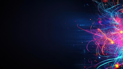 Poster - Vibrant Colorful Abstract Background Featuring Vivid Hues Against a Deep Black Backdrop Evoking Emotion and Creativity in a Modern Artistic Style
