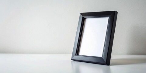 Poster - Simple black picture frame with a blank white background, ready for your design or photo.