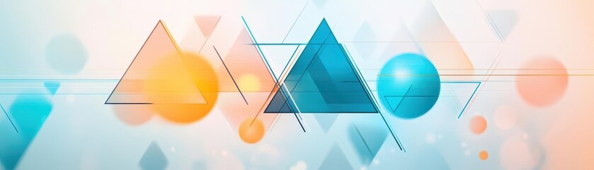 Poster - Vibrant Blue and Orange Abstract Background Featuring Dynamic Triangles and Fluid Shapes Evoking Energy and Creativity in Modern Artistic Design