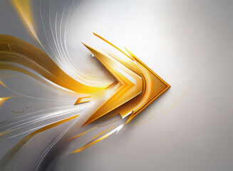 Fototapete - A golden arrow, sharp and gleaming, cuts through flowing, abstract lines of light and shadow.  The design is modern, dynamic, and suggests movement and progress.