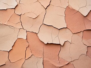 Poster - Weathered Wall with Cracked Paint Exuding a Vintage Charm and Rustic Aesthetic Capturing the Passage of Time and Natural Deterioration Effects