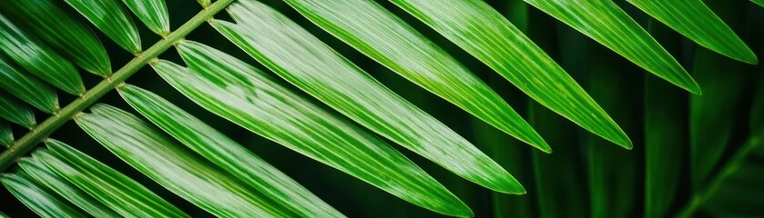 Poster - Close Up of Vibrant Green Leaf Showcasing Intricate Veins and Textures in Natural Light Evoking a Sense of Tranquility and Connection to Nature