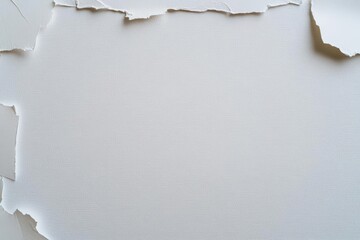 Poster - A Close-Up of a White Paper with Torn Edges Lying on a Dark Surface Evoking a Sense of Abandonment and Raw Artistic Expression in Minimalist Style