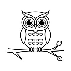 Wall Mural - owl on a branch coloring page