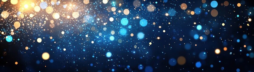 Poster - Enchanting Night Scene Featuring a Dark Background Illuminated by a Dazzling Array of Lights Creating a Mysterious and Dreamlike Atmosphere