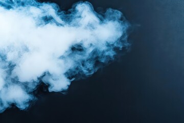 Poster - Mysterious Cloud of Smoke Swirling Dramatically Against a Deep Black Background Evoking Intrigue and Aesthetic Depth in a Minimalist Composition
