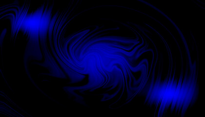 Leinwandbilder - deep blue swirling abstract energy vortex on black background, fluid motion with neon glow for digital wallpapers, sci-fi designs, and futuristic themes