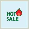 © Gambar - Hot Sale Icon with Flame Design for Promotions and Discounts with Text
