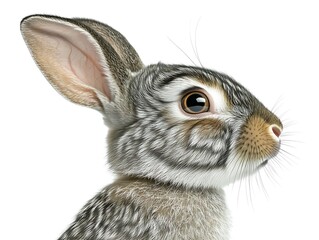 Poster - Close-up portrait of a rabbit showcasing its detailed fur and features