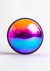 Wall Mural - Colorful abstract orb with gradient hues reflecting light and shadow