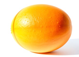 Wall Mural - an image of a single orange sitting on a white surface, there is a large orange that is sitting on a table