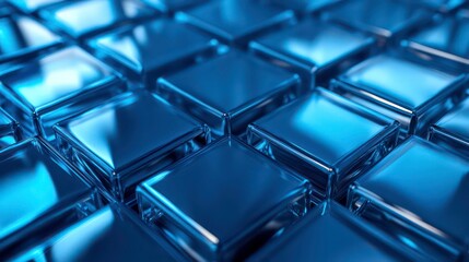 Aufkleber - Abstract background of shiny blue cubes.