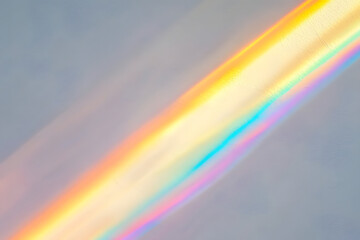 Wall Mural - blurred rainbow light refraction texture overlay effect for photo and mockups. organic drop diagonal