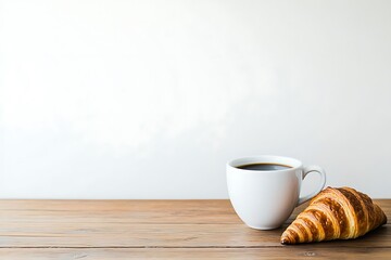 Wall Mural - Simple Morning Coffee and Croissant