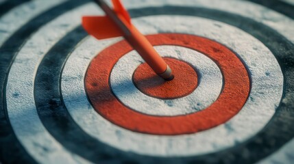 Poster - Close-up of an arrow hitting the bullseye of a target.