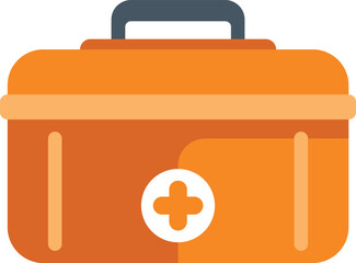 Wall Mural - Simple illustration of an orange first aid kit, ideal for medical concepts