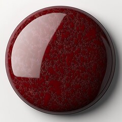 Wall Mural - Glossy red circular object with textured surface reflecting light