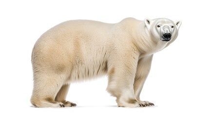 Wall Mural - Majestic polar bear standing gracefully in a snowy landscape