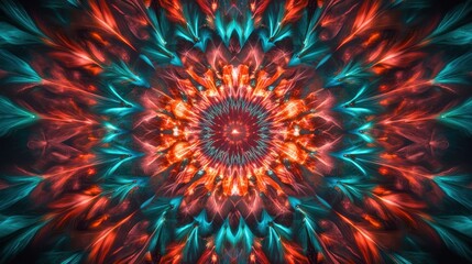 Poster - Vibrant Abstract Pattern with Red and Blue Light Effects