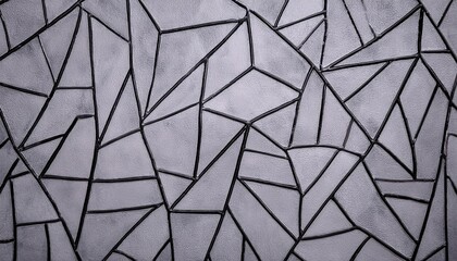 Leinwandbilder - close-up of abstract geometric pattern with black outlines on textured gray surface, modern polygonal design for background, wallpaper, and architecture

