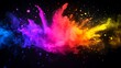 © adha - Colorful Powder Explosion Abstract Art with Vibrant Hues and Dynamic Splatters