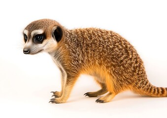 Poster - Studio Meerkat Posing, White Background