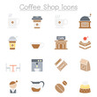 © Puckung - Coffee icon set in flatr color style