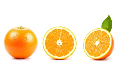 Orange fruit isolated on a white background.