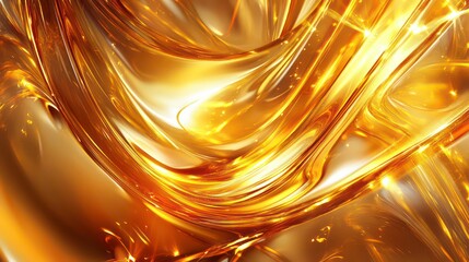 Poster - Abstract golden liquid swirls, flowing texture background.