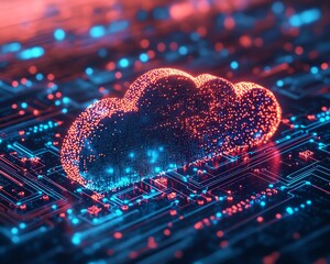 Fototapete - Cloud computing with API management concepts